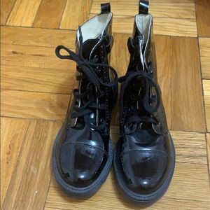 Naturino black patent leather boots NWT 33